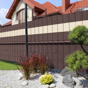 Mata osłonowa na ogrodzenie brązowo-beżowa, t.b.t.