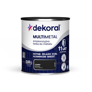 Farba antykorozyjna Dekoral Multimetal, czarna, puszka 0,65L.