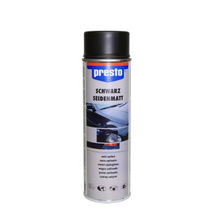 Presto Czarny matowy lakier w sprayu, puszka 500ml do użytku wewnątrz i na zewnątrz.