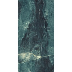 Płytka podłogowa t.b.t. w kolorze ciemnego turkusu z efektem marmuru.