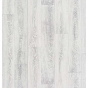 Jasna podłoga PCV imitująca wygląd drewna, idealna do nowoczesnych przestrzeni.