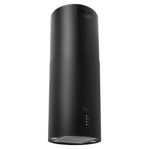 Czarny okap wyspowy t.b.t. do kuchni.