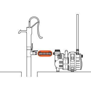 Wąż ssący Gardena 25 mm do podłączenia pompy i studni.