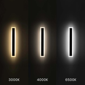 Zewnętrzna lampa ścienna LED t.b.t. o różnych temperaturach barwowych.