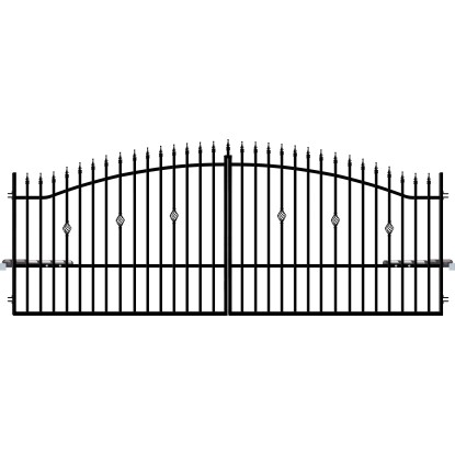 Polargos Brama Flora 3 dwuskrzydłowa z napędem czarna 400 cm x 160 cm