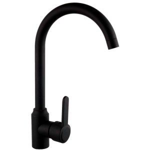 Czarna bateria jednouchwytowa t.b.t. do zlewu lub umywalki.