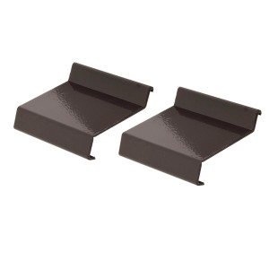 Zbliżenie na dwa brązowe profile do płytek t.b.t.