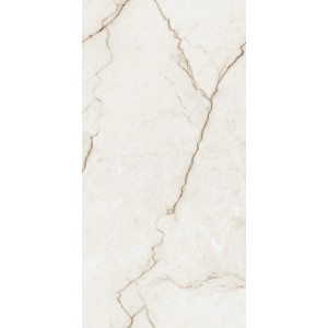 Beżowa płytka podłogowa z efektem marmuru i delikatnymi brązowymi żyłkami.