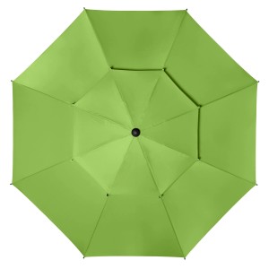 Zielony parasol Doppler Windprofi, Ø 198 cm, z góry. Parasol do ogrodu i na balkon.