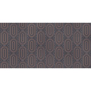 Panel dekoracyjny z graficznym wzorem szarych i beżowych owali.