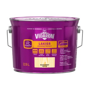 Vidaron Lakier do okien, bezbarwny, połysk, puszka 2,5L. Lakier ochronny do drewna na zewnątrz.