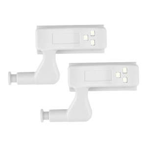 Dwie białe lampy podszafkowe t.b.t. ze światłami LED.