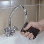Gąbka ścierna LUX średnio/gruboziarnista pod kranem, idealna do drewna, metalu i lakieru.
