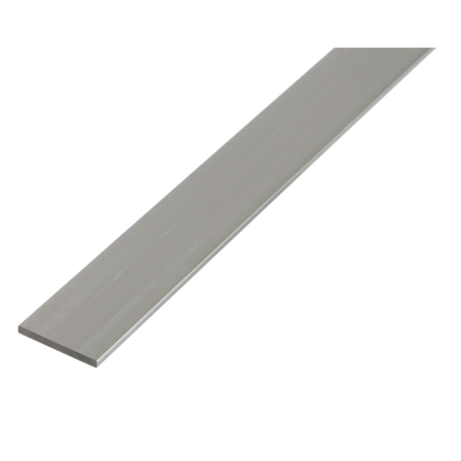 Srebrny, anodowany płaskownik aluminiowy, 2x25x1000 mm.