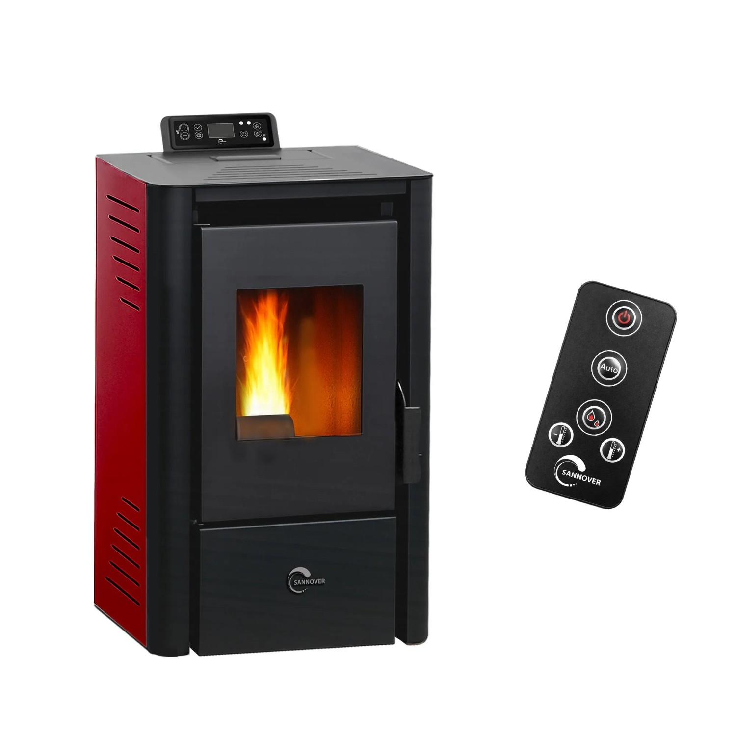 Sannover Piec na Pellet Anita 9,4 kW Bordeaux
