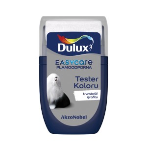 Tester koloru Dulux EasyCare, odcień grafitowy. Kolorowe farby do ścian wewnętrznych.