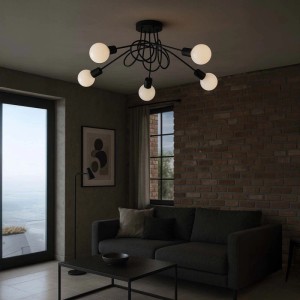 MiLAGRO Lampa sufitowa TURBINO 5xE27 max. 15W czarna