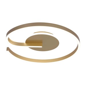 Nowoczesna lampa sufitowa LED Plafony w kolorze złotym, spiralny design.
