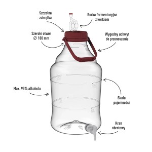 Zestaw winiarski z balonem PET 15 l