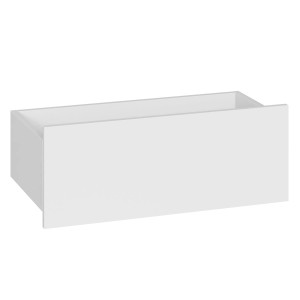 Biała szuflada do szafy lub garderoby kompaktowej.