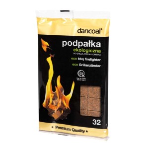 Dancoal ekologiczna podpałka do grilla, 32 sztuki. Rozpałka do grilla, pieca i kominka.