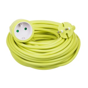 Düwi Przedłużacz ogrodowy 1-gniazdowy 2P 2x1,0 mm2 limonkowy 10 m