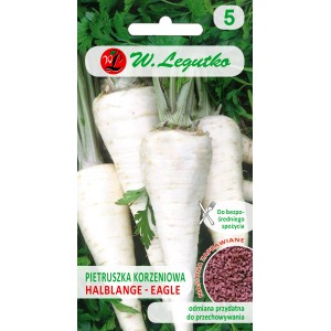 Opakowanie nasion pietruszki 'Halblange Eagle' od W. Legutko, nasiona warzyw do ogrodu.