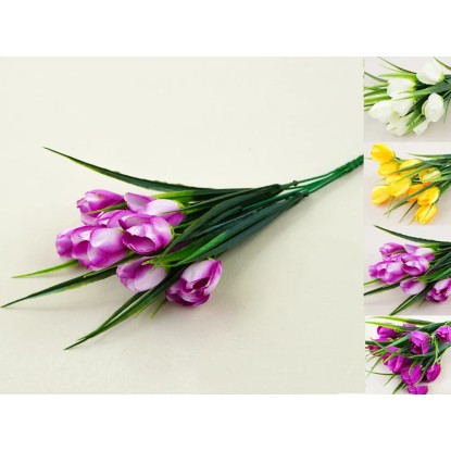 Tulipan bukiet sztuczny 5 kwiatów mix kolorów - 34 cm