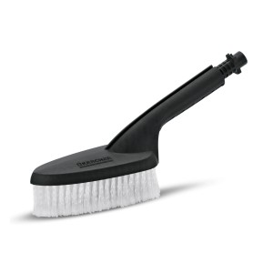 Szczotka do mycia Kärcher z miękkim, białym włosiem i czarnym uchwytem do urządzeń K2-K7.