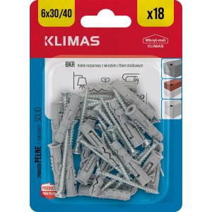 t.b.t. Kołki i wkręty, zestaw 18 sztuk do podłoży pełnych.