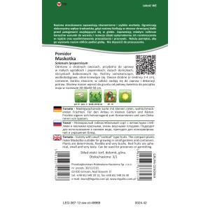 Torebka z nasionami pomidora 'Maskotka': Kompaktowa odmiana do małych ogrodów i doniczek.