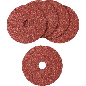 LUX Fiberscheiben Classic, 125 mm, ziarnistość 24, 5 sztuk, do szlifierek kątowych. Do usuwania farby, rdzy i wygładzania.