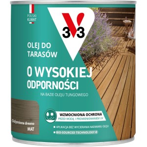 Puszka oleju do drewna t.b.t. do tarasów, odcień dymione drewno, mat.