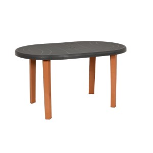 Stół ogrodowy JANTAR owalny grafit/buk