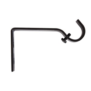 Czarny wspornik karnisza t.b.t. do montażu ściennego.