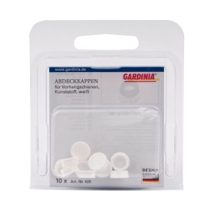 Gardinia zaślepki, 10 sztuk, białe, do karniszy do zakrywania otworów.