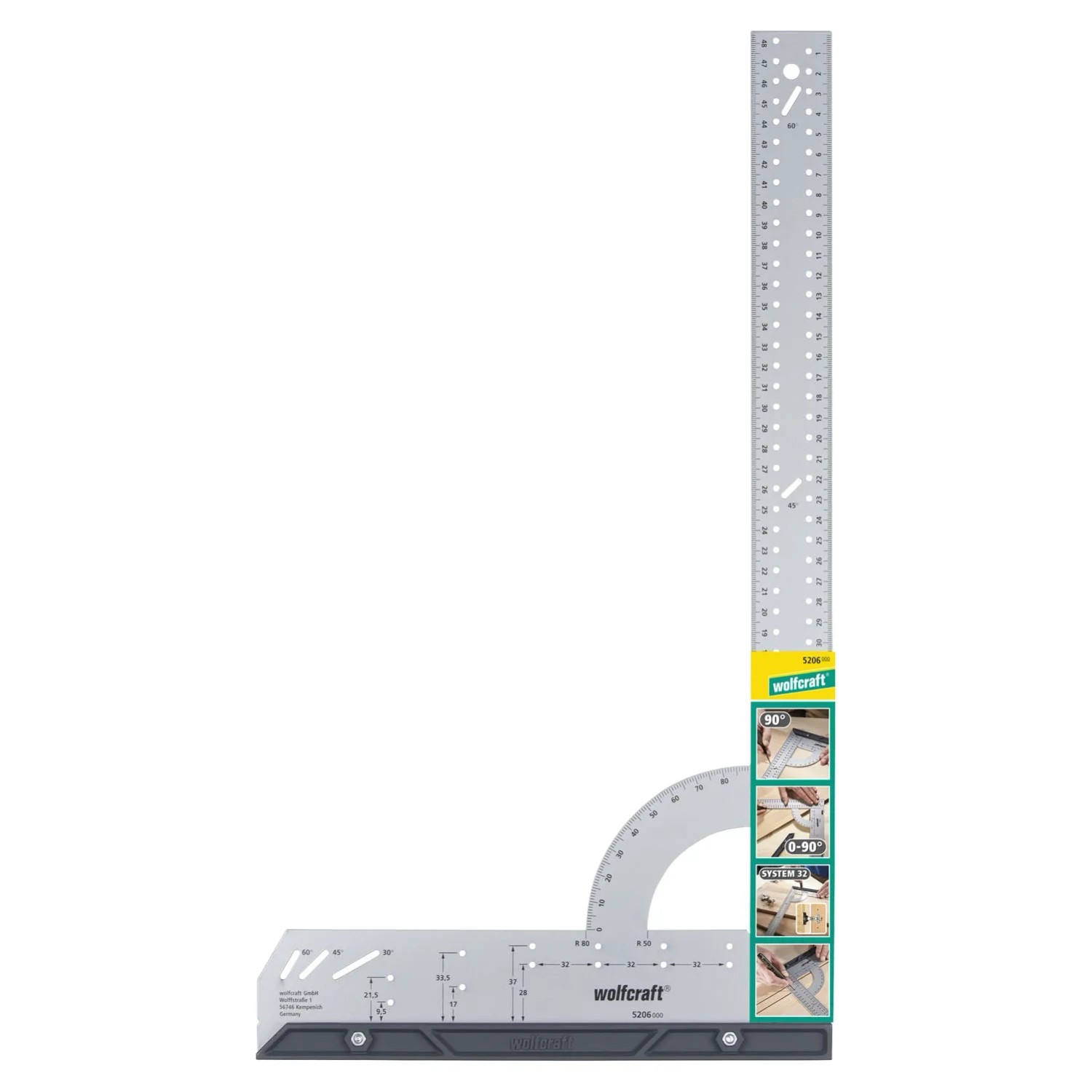 Wolfcraft Kątownik uniwersalny płaski 280 x 500 mm