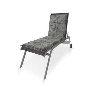 Leżak Doppler Spot, ciemnoszary i jasnoszary, z nowoczesnym wzorem. Wygodna poduszka na krzesło ogrodowe do relaksującego opalania.