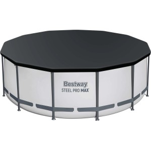 Przykryty okrągły basen ze stalowym stelażem Bestway.