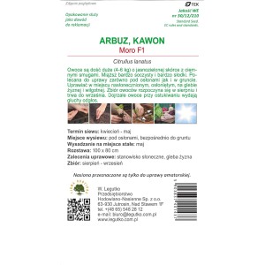 Opakowanie nasion arbuza 'Kawan Moro F1'. Nasiona warzyw na słoneczne stanowisko.