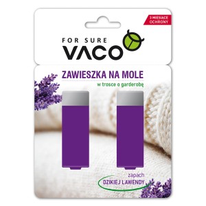 Vaco lawendowa ochrona przed molami, skutecznie zwalcza mole odzieżowe.