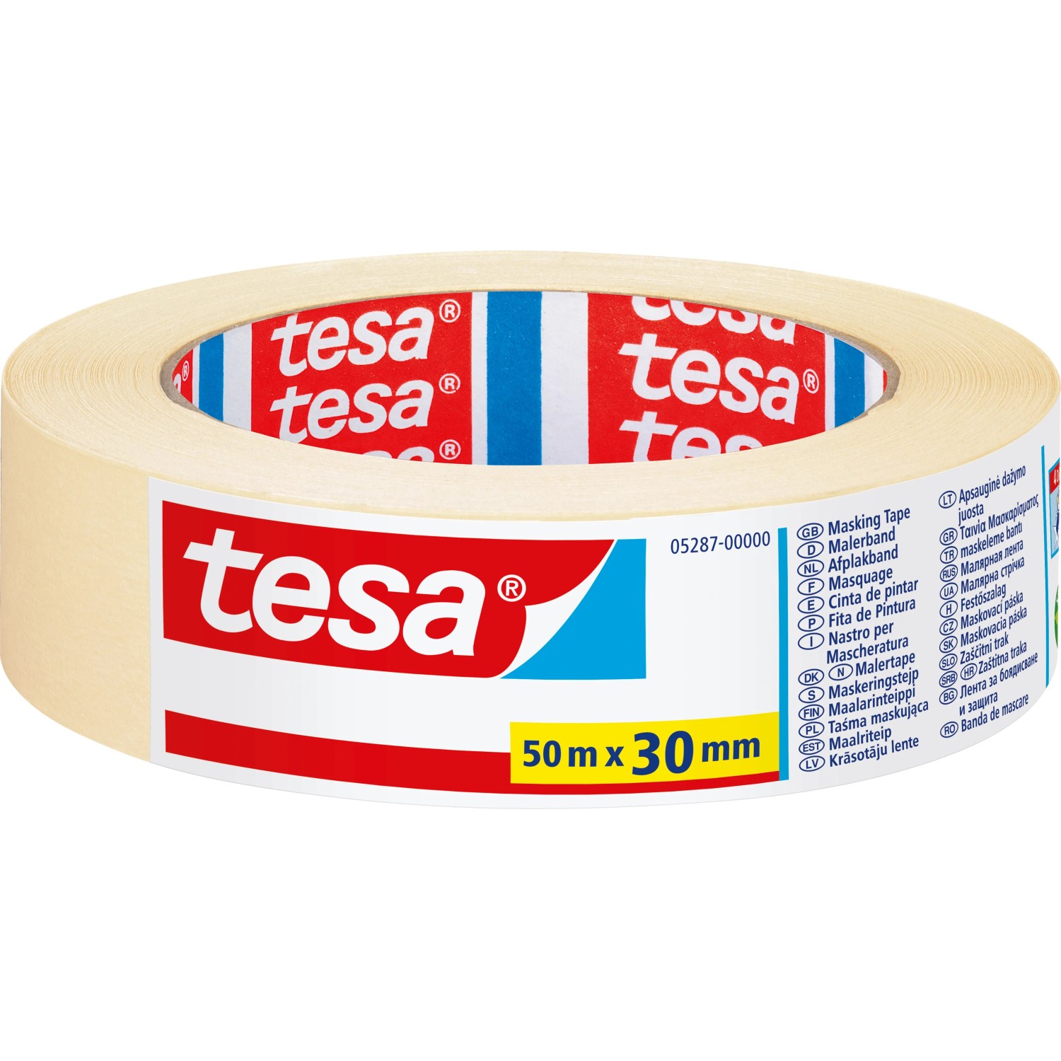 Tesa Maler-Krepp Economy, rolka 50 m x 30 mm do czystych krawędzi farb.