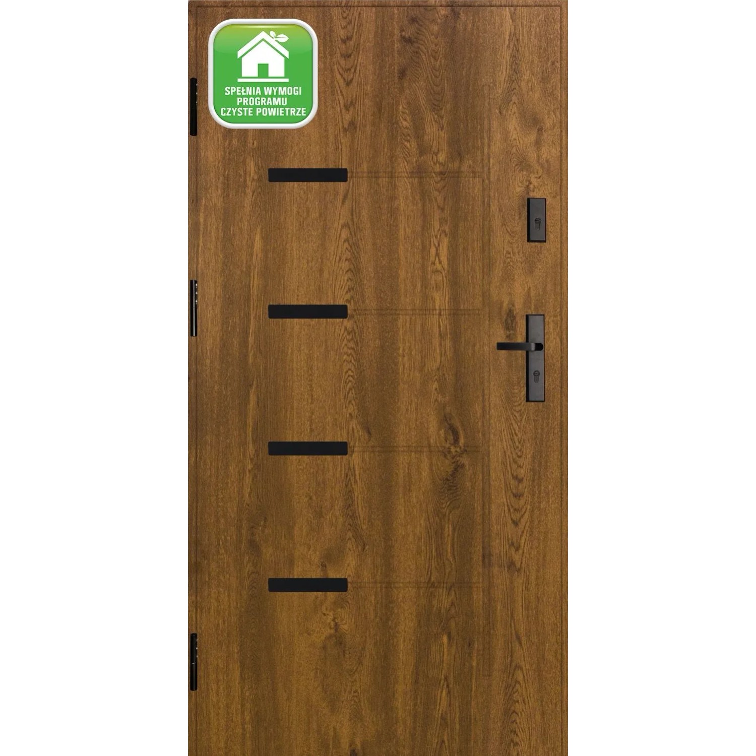 Splendoor Drzwi zewnętrzne Onyks Orzech 90L otwierane na zewn. 103x208