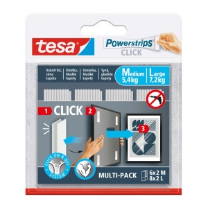 Tesa Powerstrips Click, samoprzylepne haczyki do obrazów, zestaw do ramek
