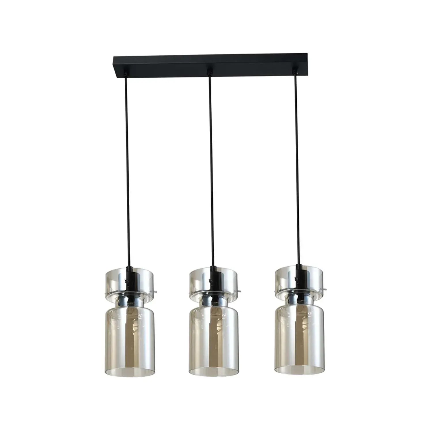 Light Prestige Lampa wisząca Nivio 3xE27 max. 15W LED czerń+szkło