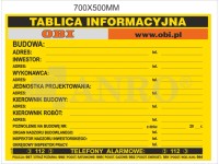 Tablica budowlana z logo OBI 500 x 700 cm