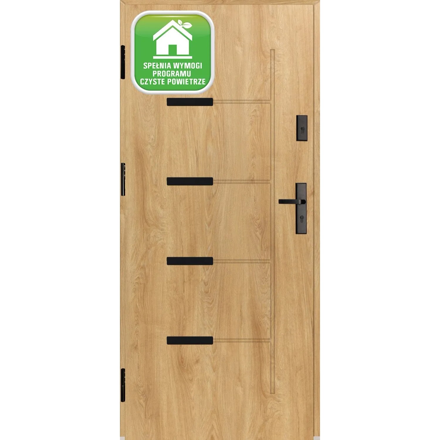 Splendoor Drzwi zewnętrzne Onyks Dąb naturalny 80L otwierane na zewn. 93x208