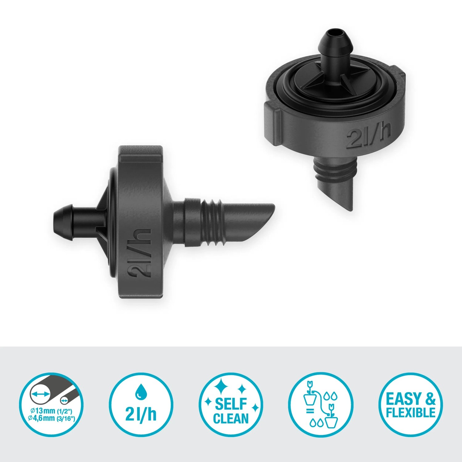 Gardena Kroplownik końcowy 2 l/h, regulujący ciśnienie, do Micro-Drip-System, 10 szt.