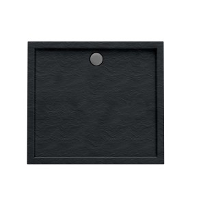 Brodzik kwadratowy Schedpol Larix 90x90x4,5 cm czarny strukturalny