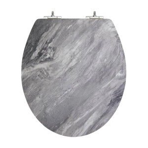t.b.t. deska sedesowa z efektem marmuru, szara pokrywa toalety
